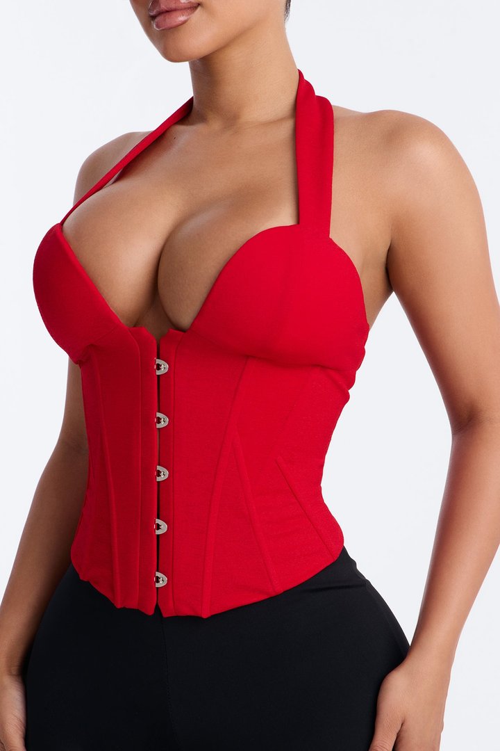 Hottest Lover Girl Sleeveless Corset Top - Red