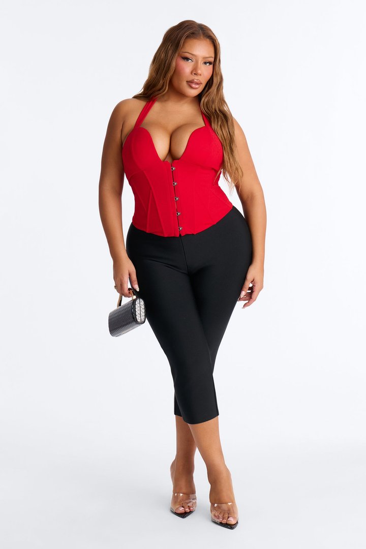 Hottest Lover Girl Sleeveless Corset Top - Red