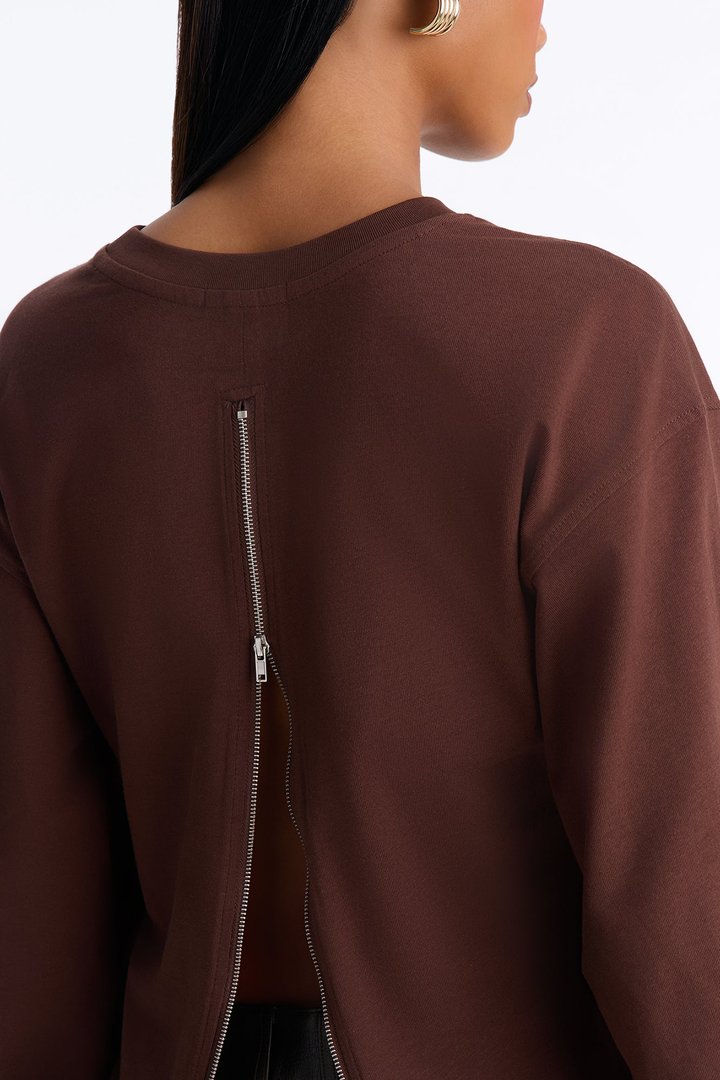 Jayden Fitted Shirt Long Sleeve T-Shirt - Brown