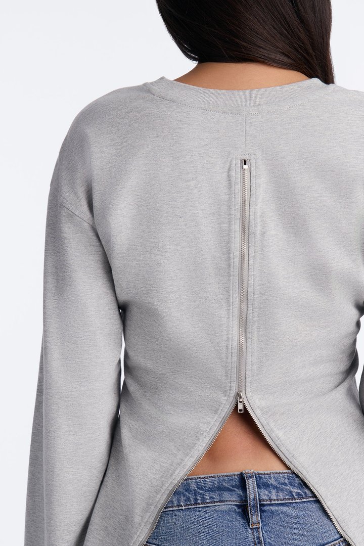 Jayden Fitted Shirt Long Sleeve T-Shirt - Heather Grey