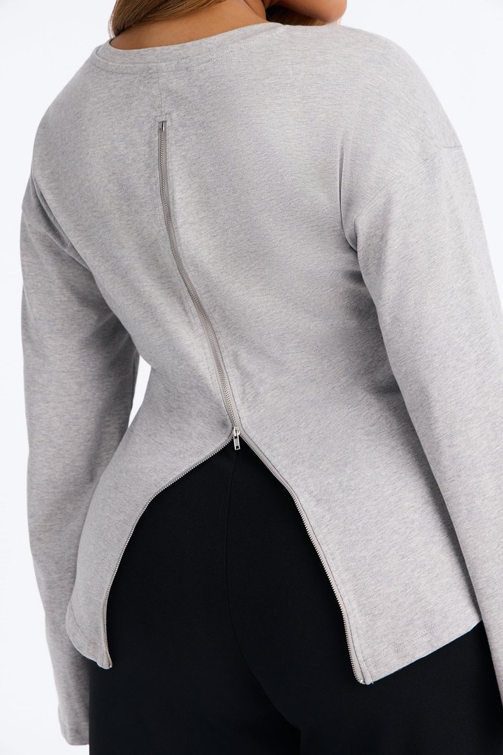 Jayden Fitted Shirt Long Sleeve T-Shirt - Heather Grey