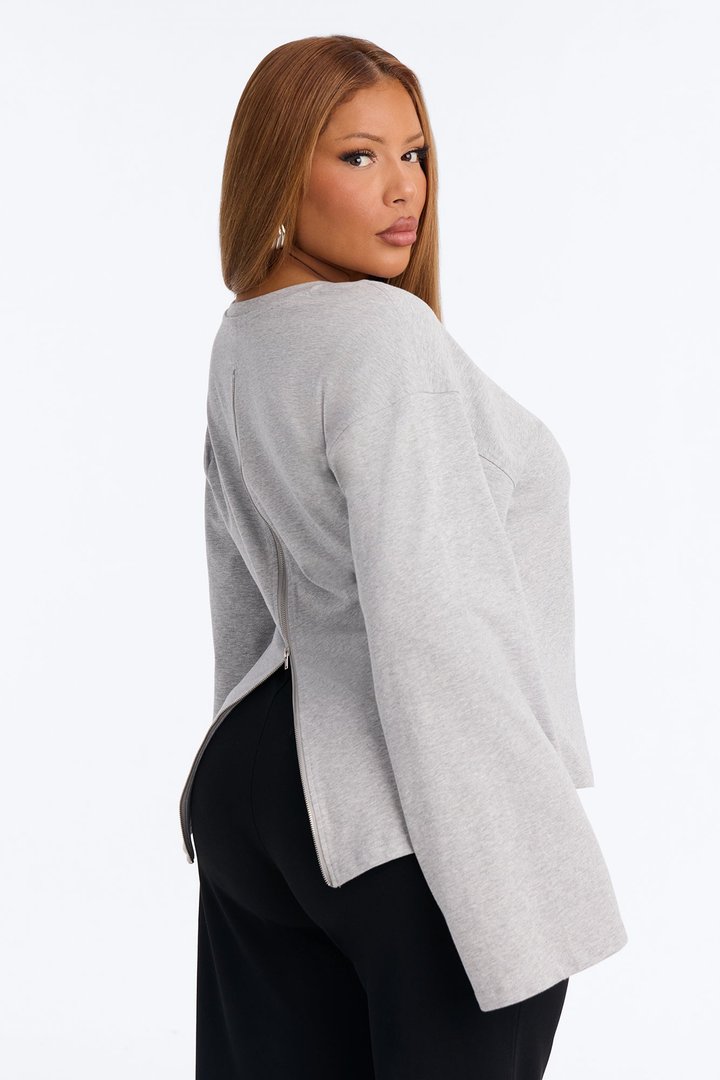 Jayden Fitted Shirt Long Sleeve T-Shirt - Heather Grey