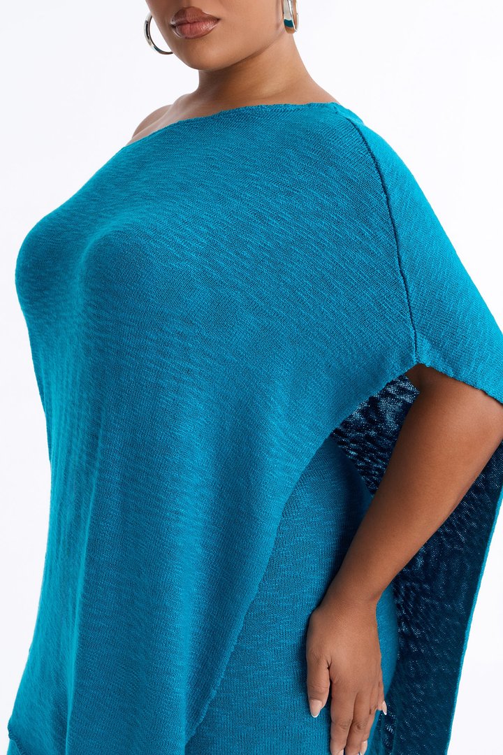 Solia One Shoulder Sweater Pant Set - Teal
