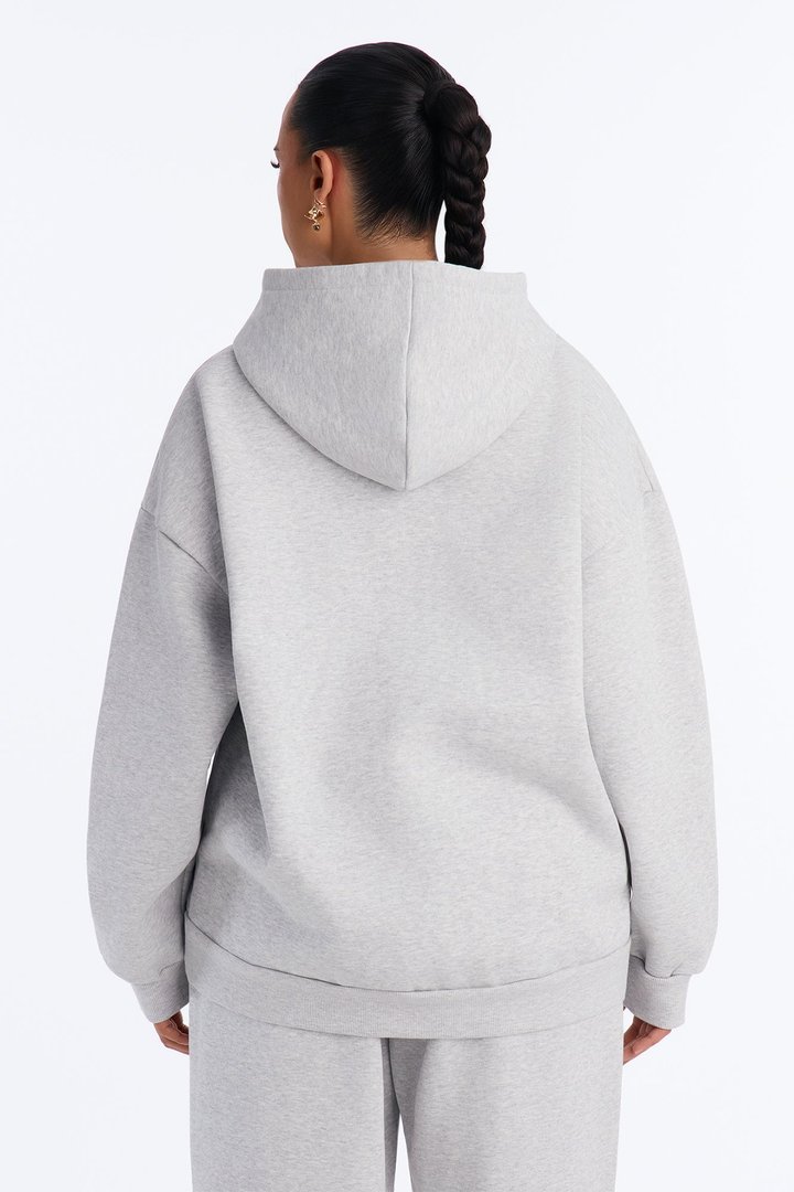 Libby Full Zip Hoodie Fleece Sweatshirt - Heather Grey