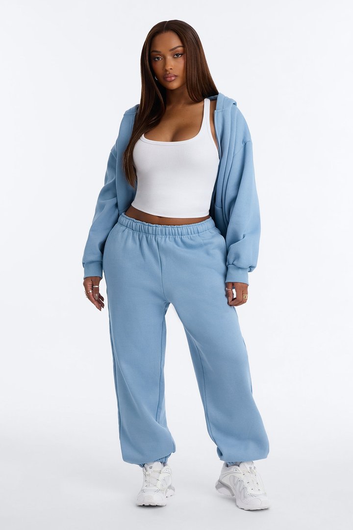 Libby Full Zip Hoodie Fleece Sweatshirt - Slate Blue