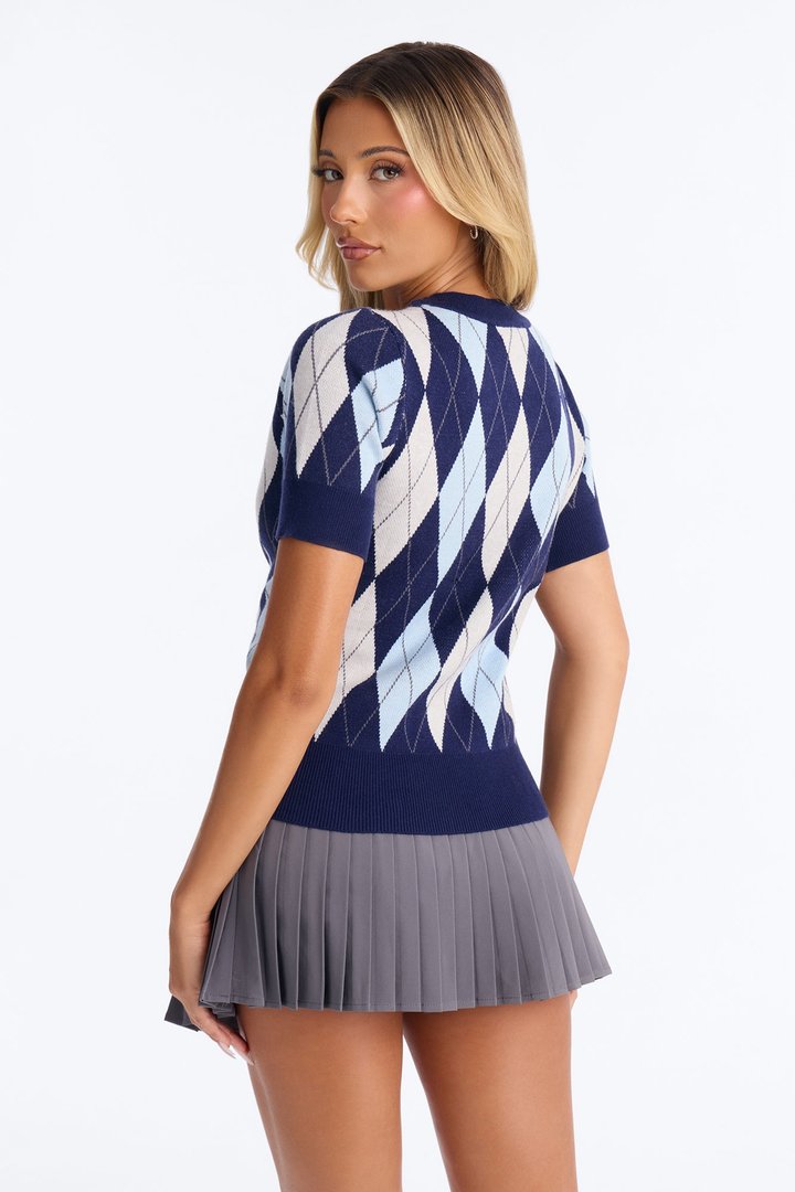 Let's Circle Back Pullover Sweater - Navy/combo