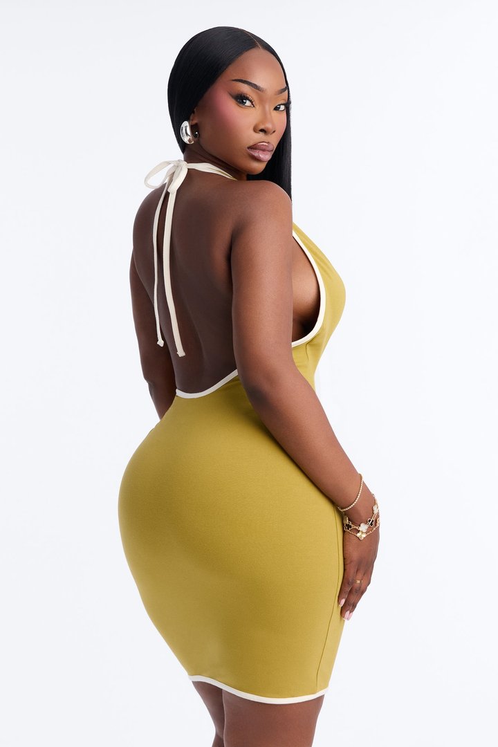 Jessa Halter Mini Dress - Chartreuse