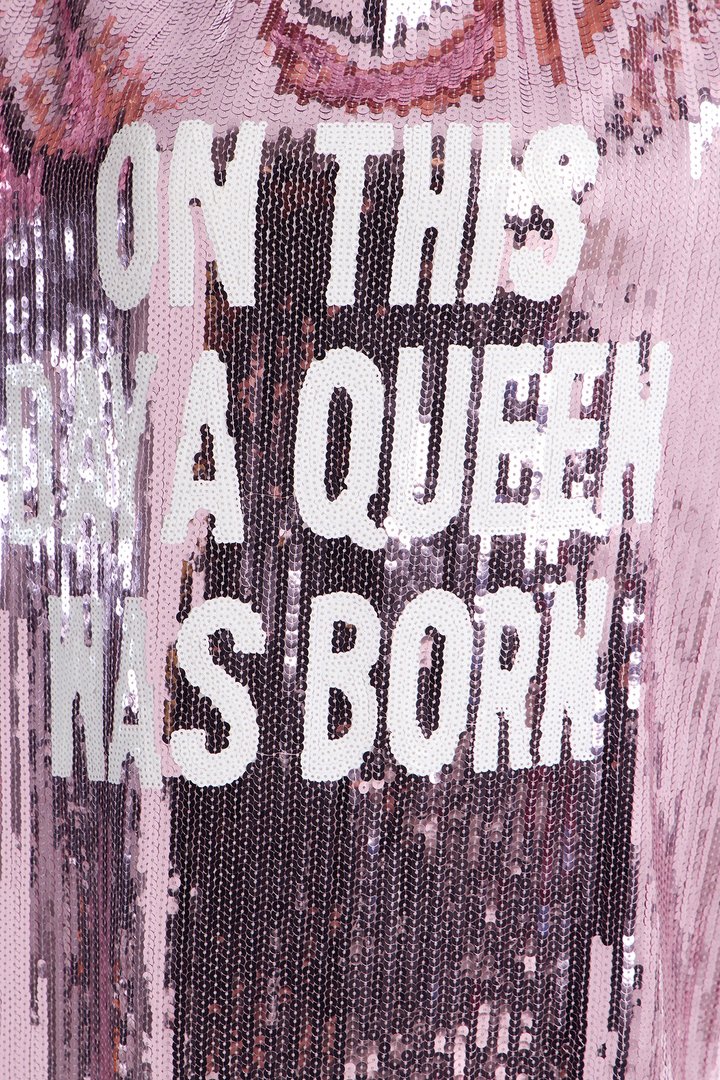 A Queens Birthday Sequin Shirt Mini Dress - Pink