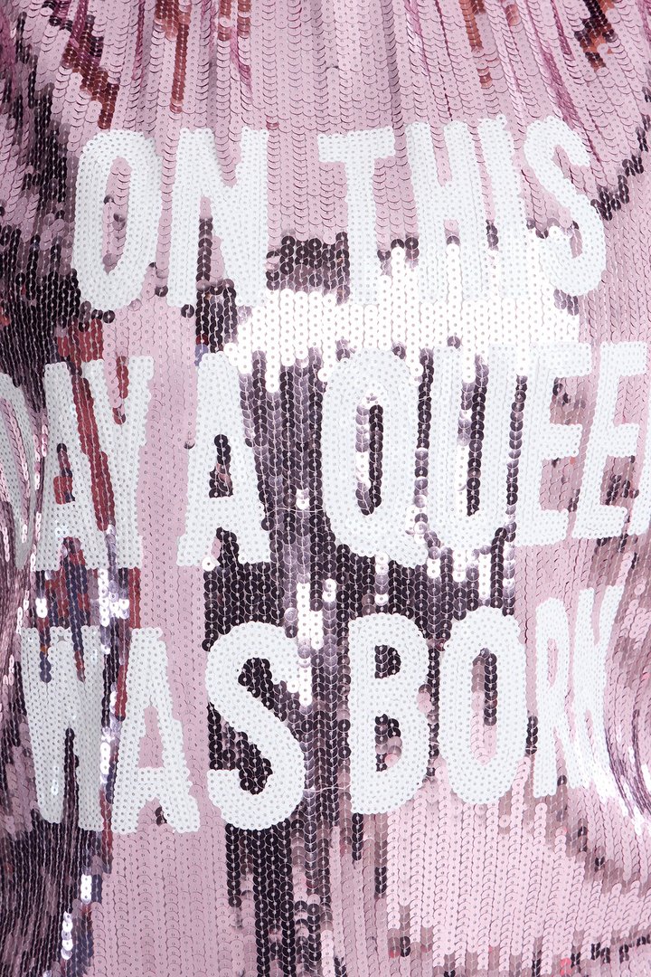 A Queens Birthday Sequin Shirt Mini Dress - Pink
