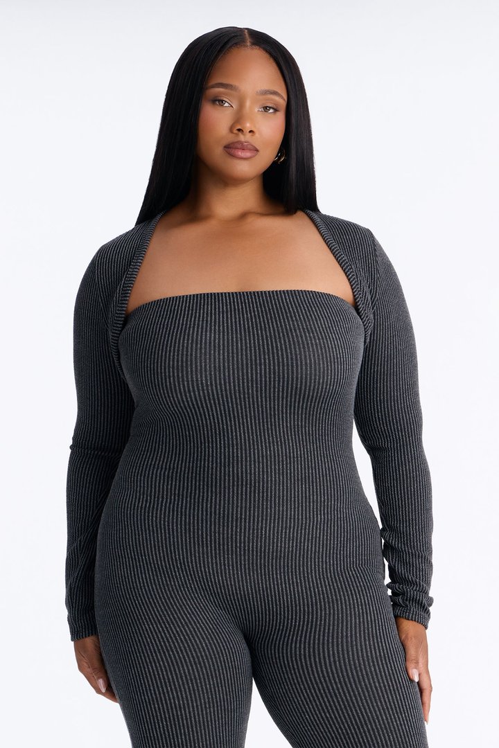 Morning Errands Two Piece Jumpsuit Set - Charcoal