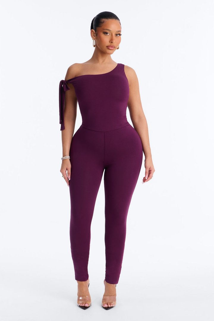 Sweet Like Candy Skinny Leg Jumpsuit - Plum
