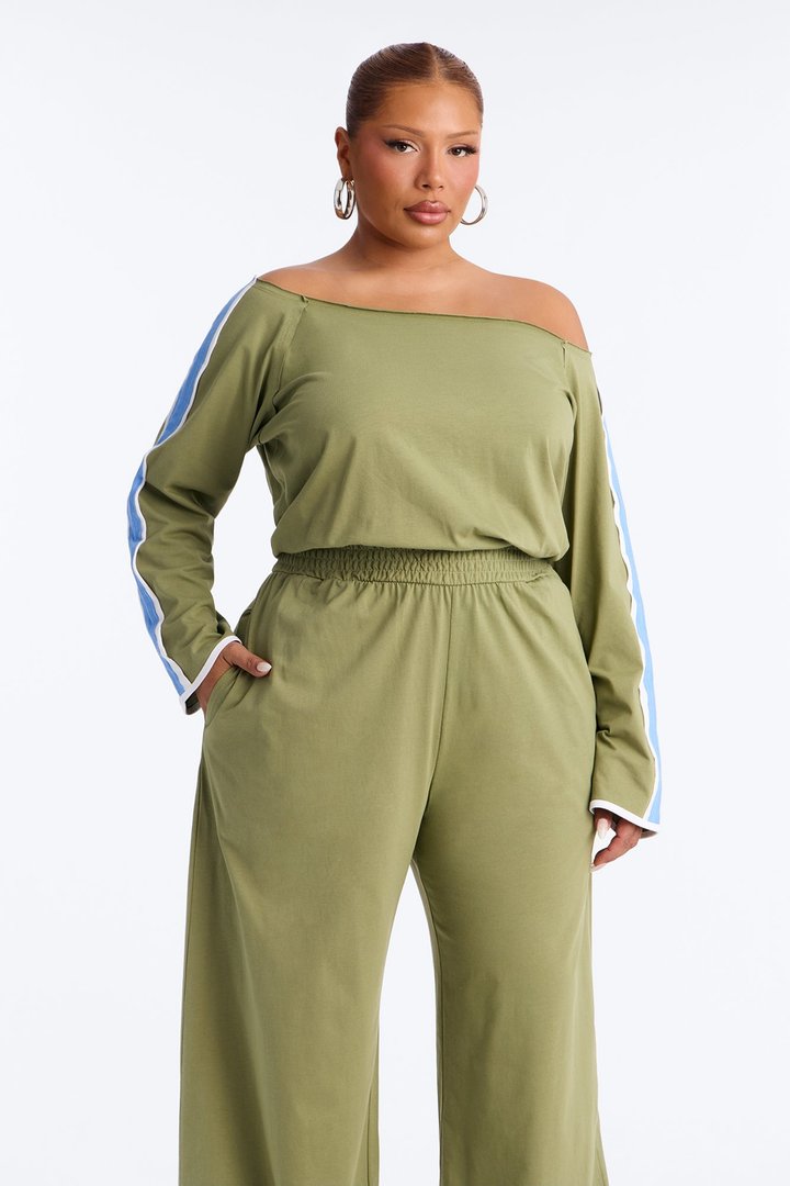 Stay Over Wide Leg Jumpsuit - Olive