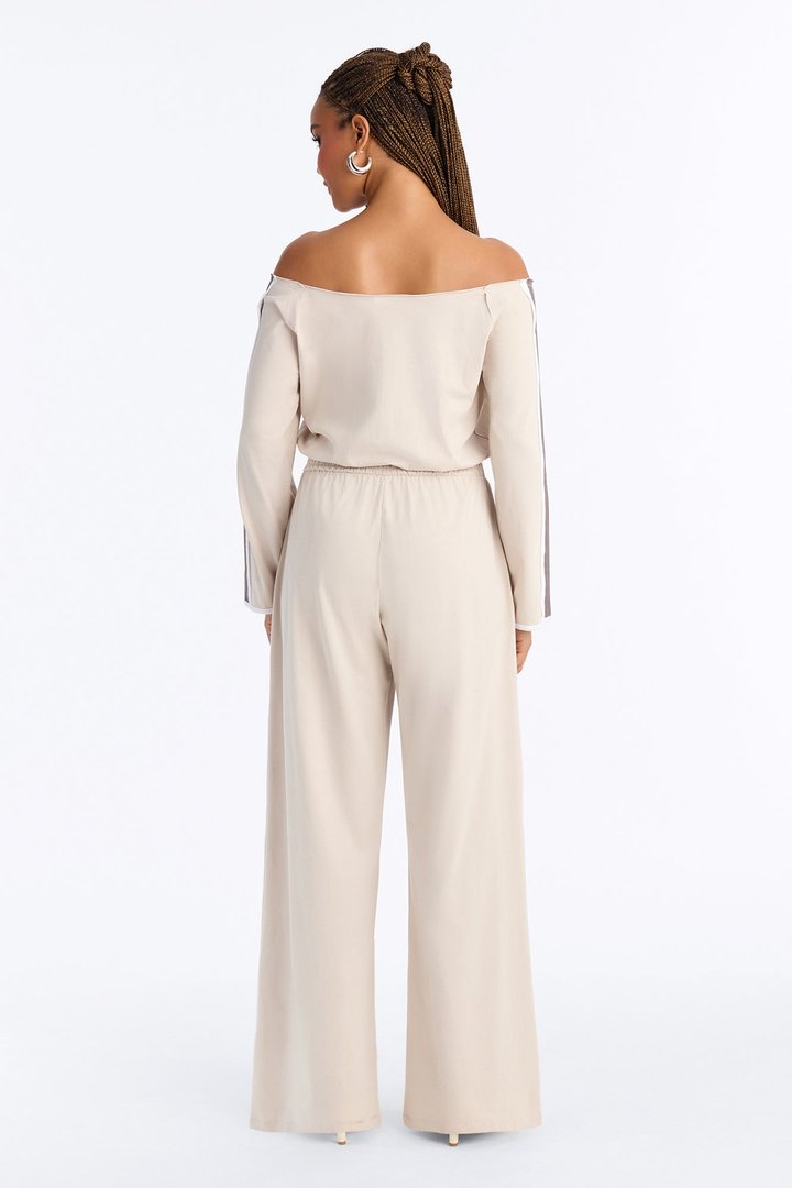 Stay Over Wide Leg Jumpsuit - Stone