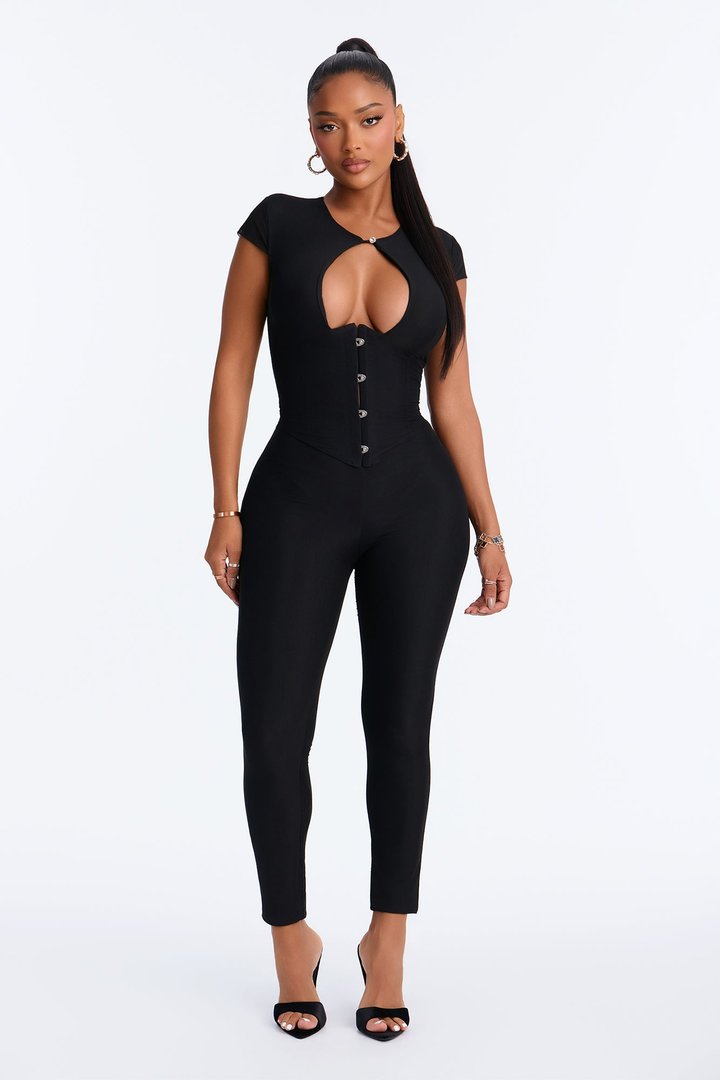 Off Limits Mesh Jumpsuit - Black