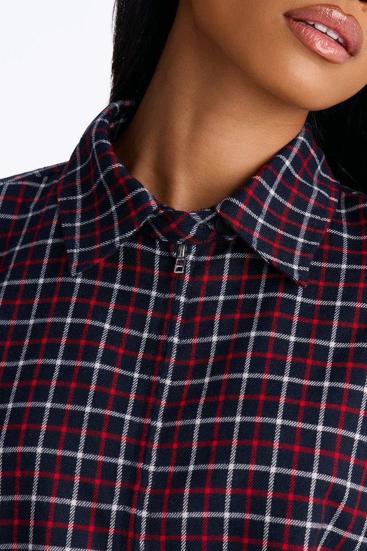 Me And You Plaid Short Set - Navy/combo