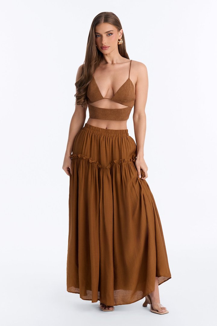 Lily Maxi Skirt - Brown