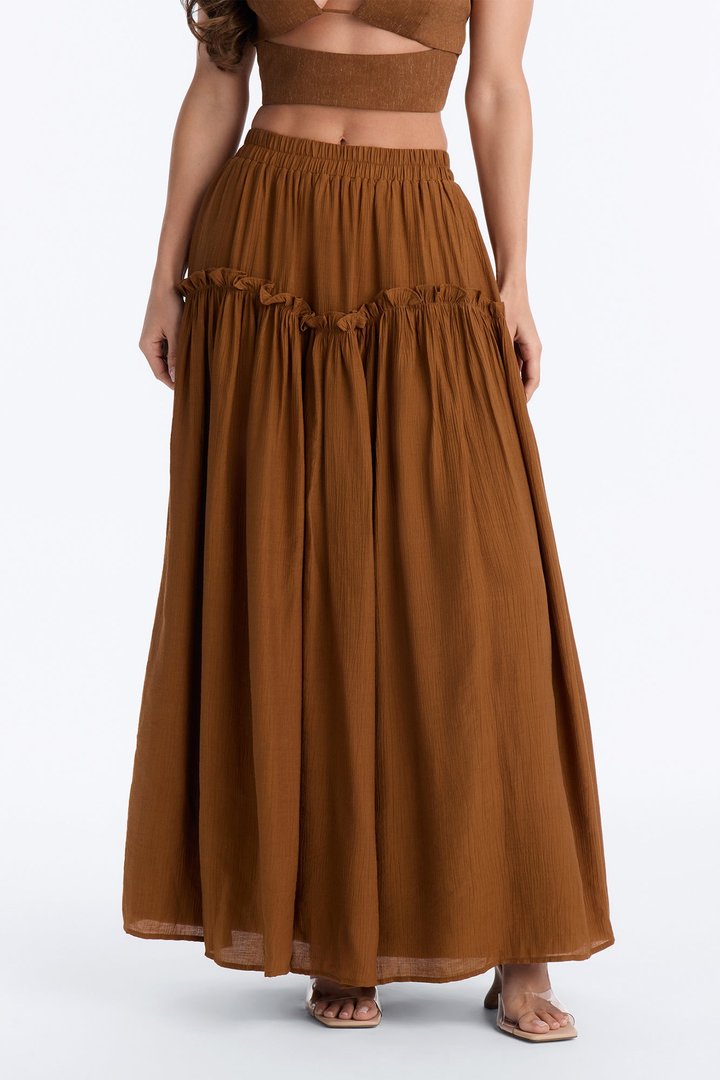 Lily Maxi Skirt - Brown