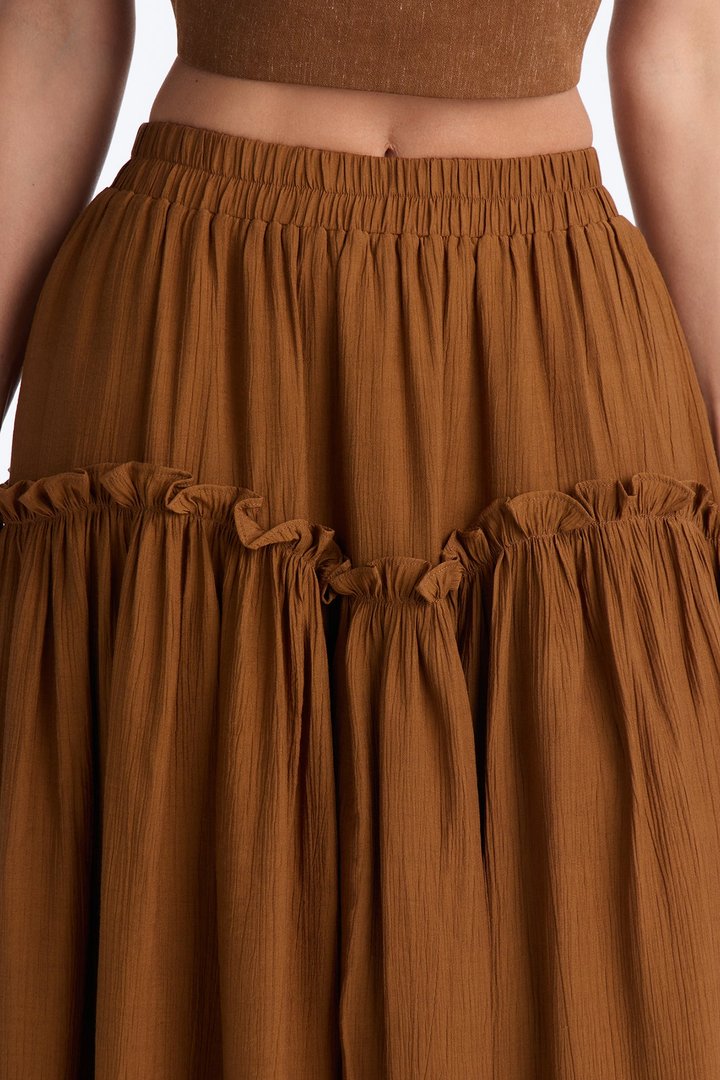 Lily Maxi Skirt - Brown