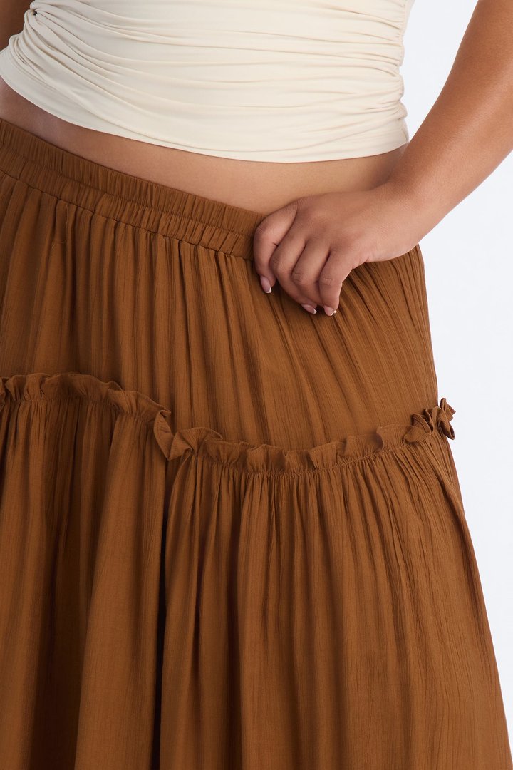 Lily Maxi Skirt - Brown