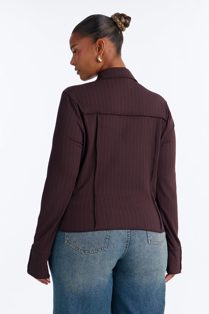Catalina Island Button Up Top - Brown