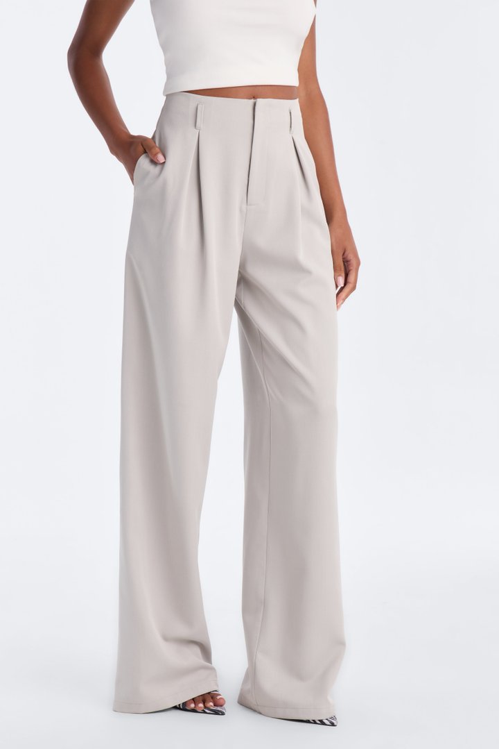 Not Your Secretary Crepe Trouser Pant 33″ - Light Grey