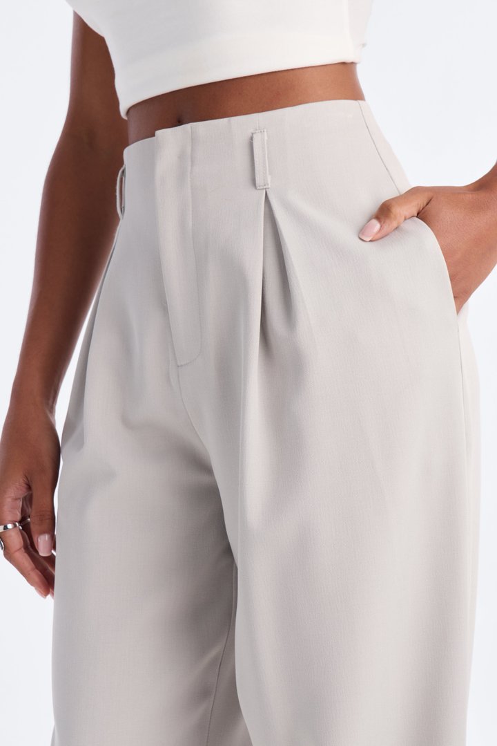 Not Your Secretary Crepe Trouser Pant 33″ - Light Grey