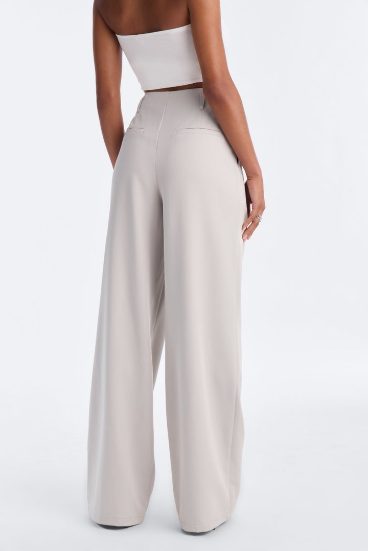 Not Your Secretary Crepe Trouser Pant 33″ - Light Grey