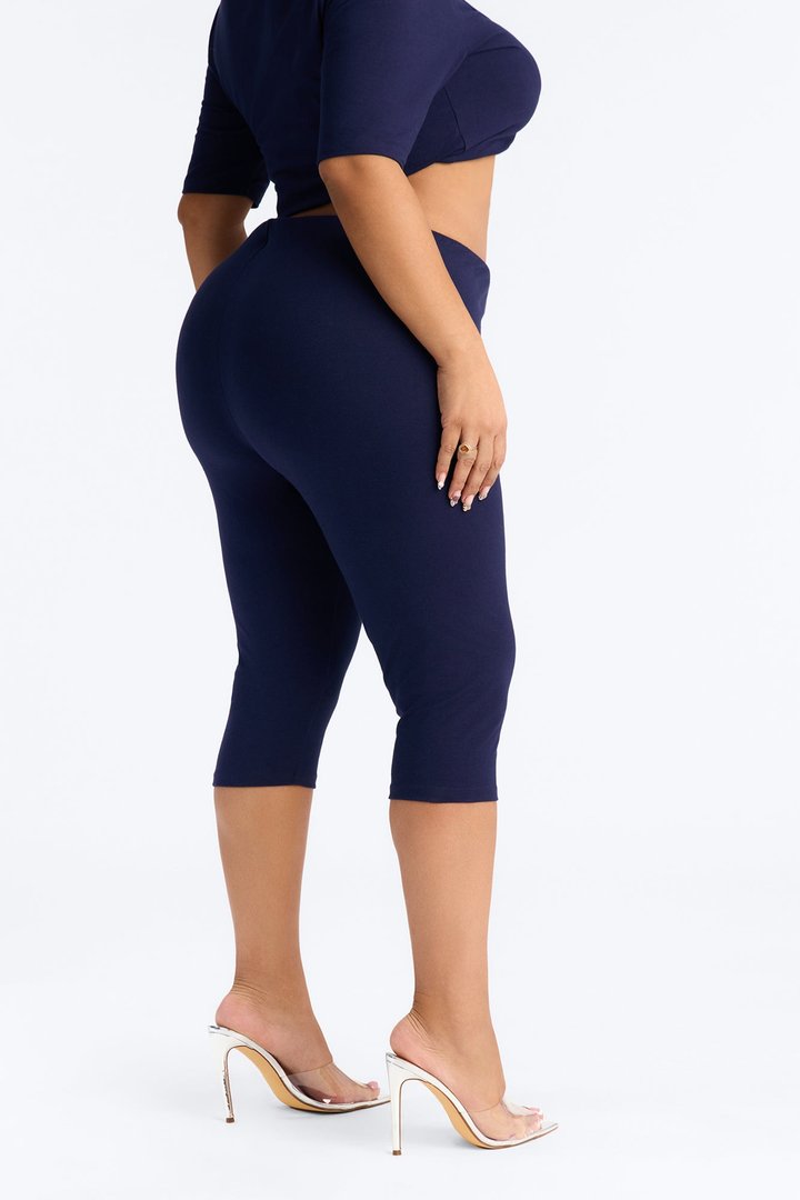Quinn Low Rise Pedal Pusher Capri Legging - Navy