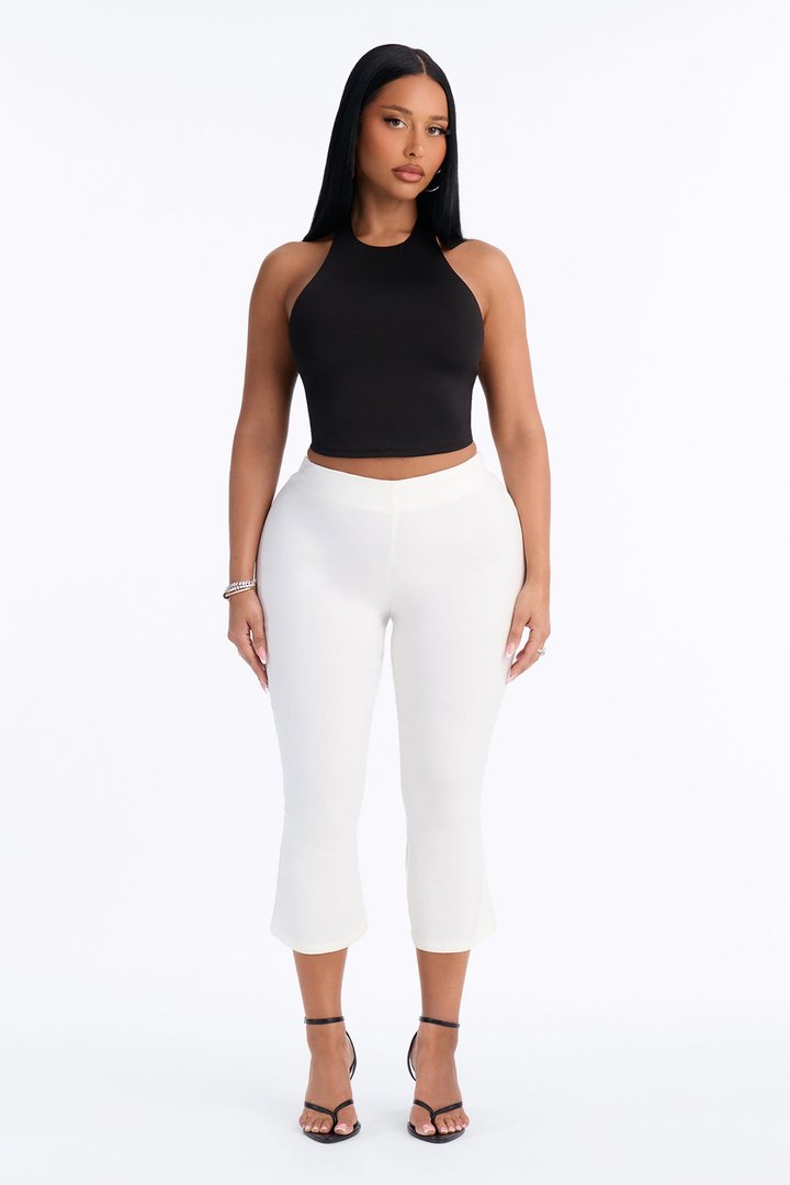 Lenora Capri Mid Rise Pant - White