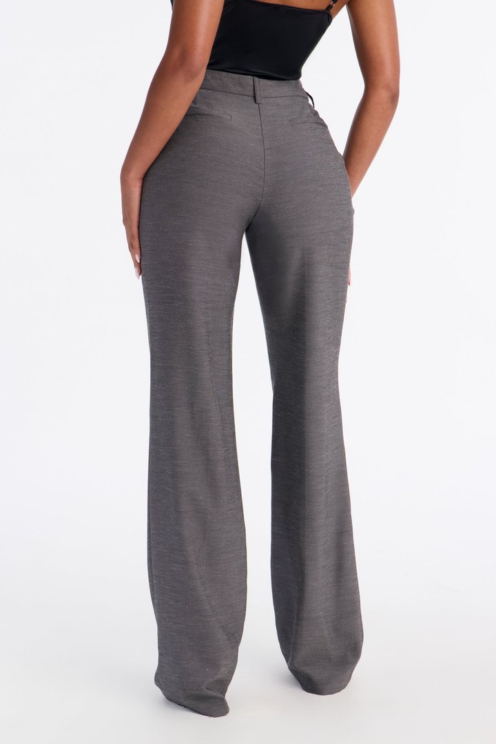 Tall Stacy Low Rise Straight Leg Linen Trouser - Black
