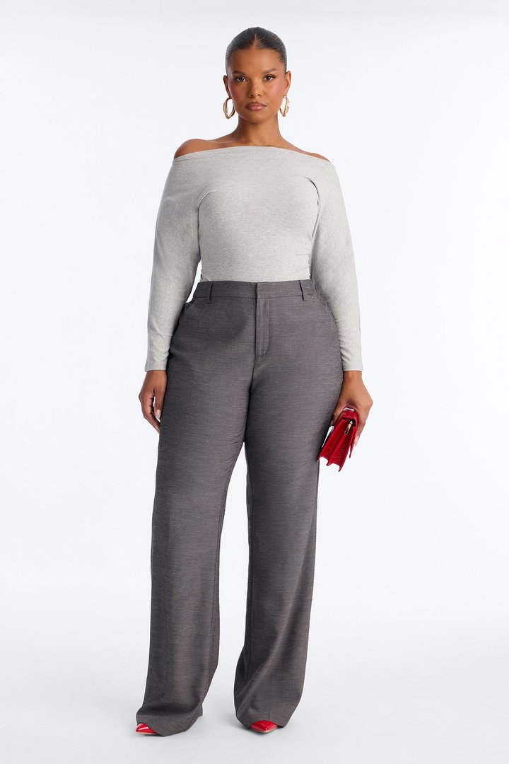 Tall Stacy Low Rise Straight Leg Linen Trouser - Black