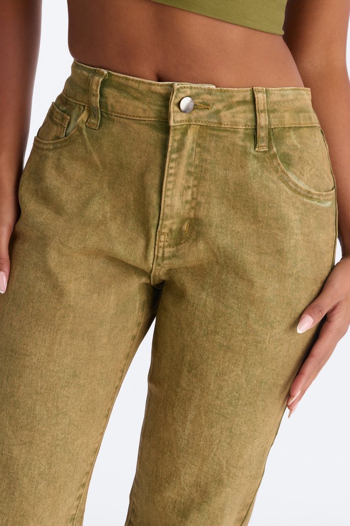 Steppin Out Waxed Skinny Stacked Pant - Olive