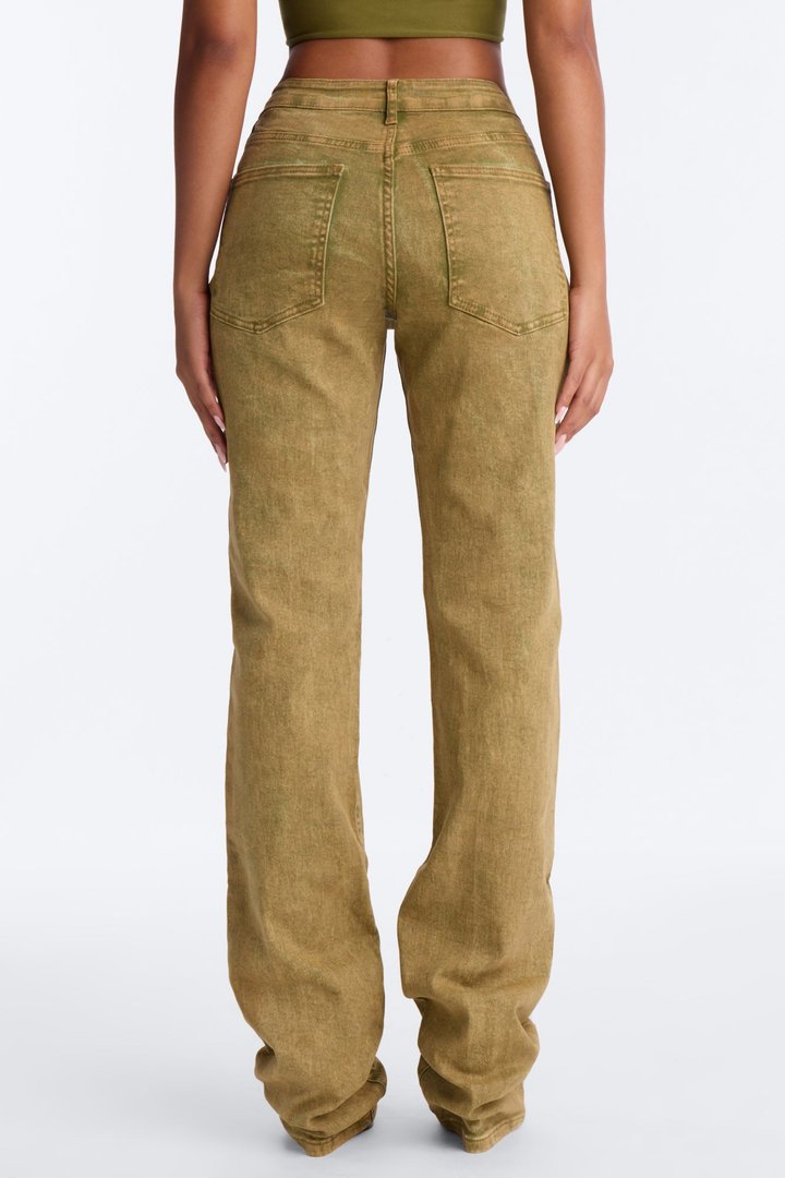 Steppin Out Waxed Skinny Stacked Pant - Olive