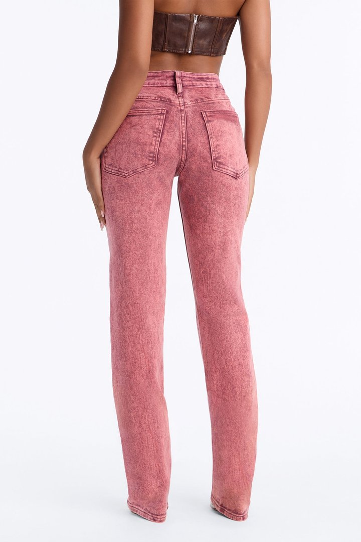 Steppin Out Waxed Skinny Stacked Pant - Pink