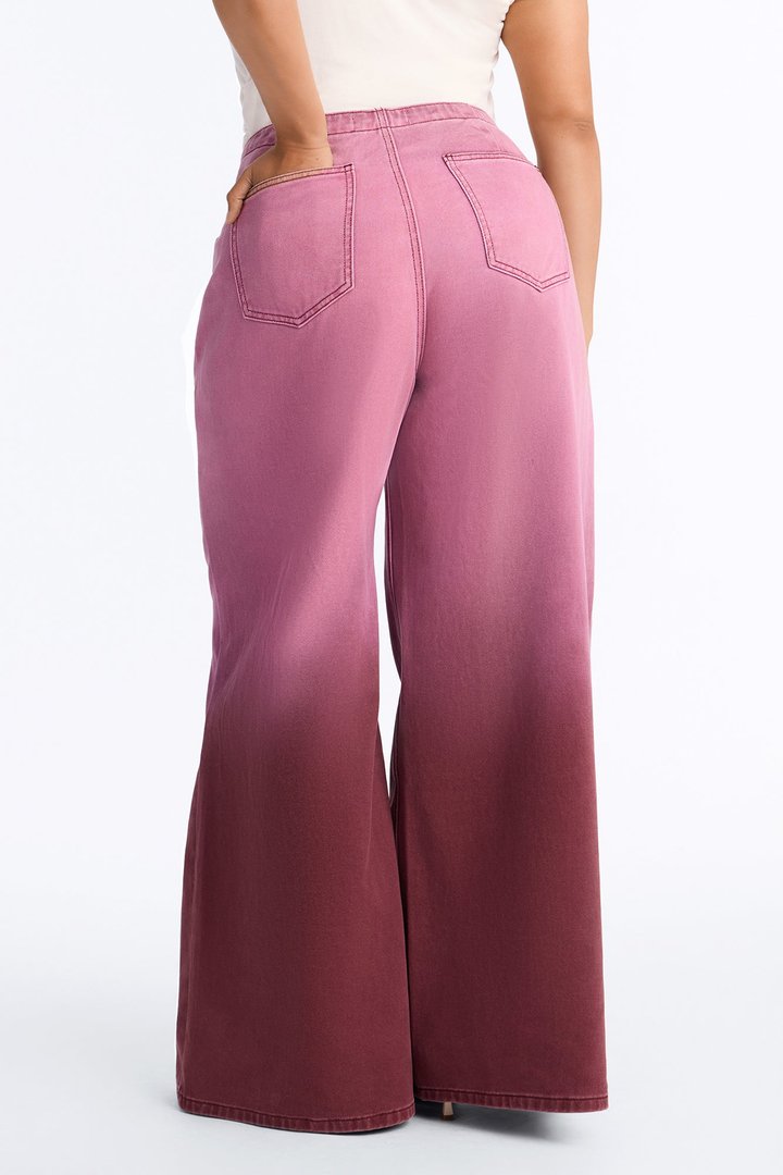 Fade Into You Wide Leg Frayed Pant - Wine