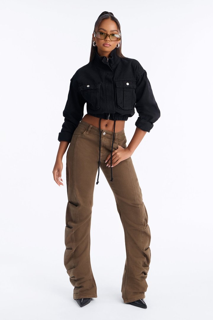 Ambra Stacked Low Rise Pant - Olive