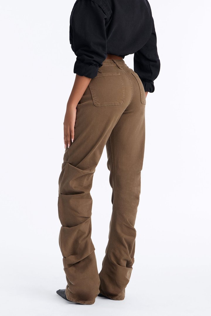 Ambra Stacked Low Rise Pant - Olive