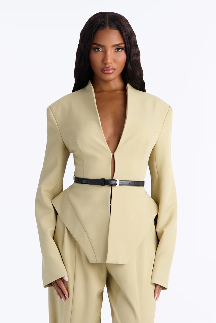 Basette High Rise Straight Leg Trouser - Sage