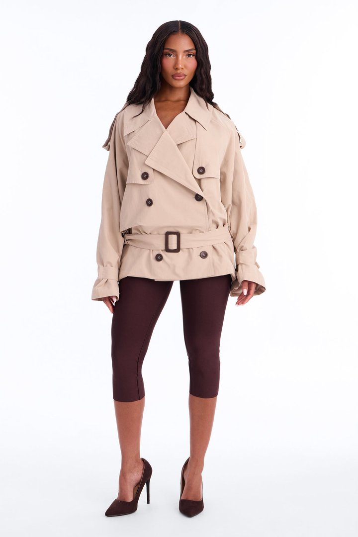 Serena Belted Trench Coat - Taupe