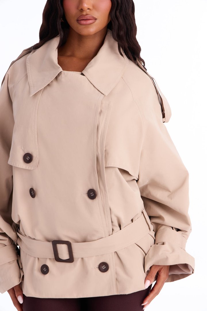 Serena Belted Trench Coat - Taupe