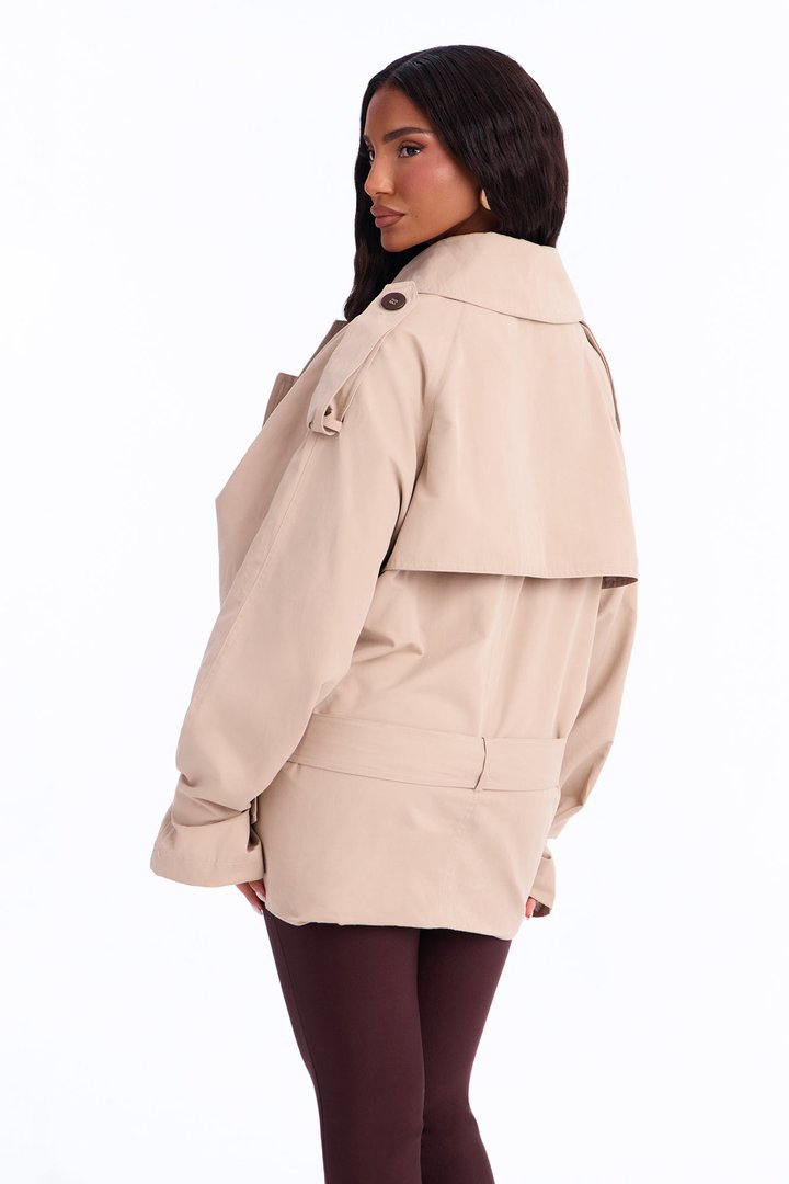Serena Belted Trench Coat - Taupe