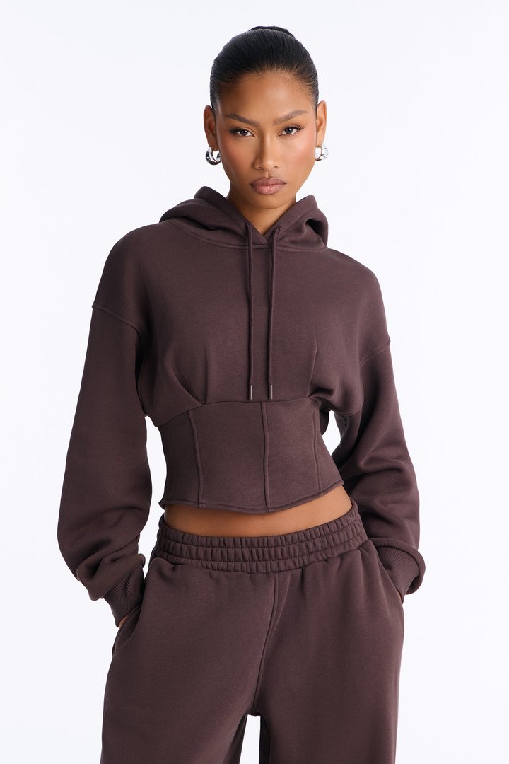 Locked In Fleece Pant Set - Chocolate