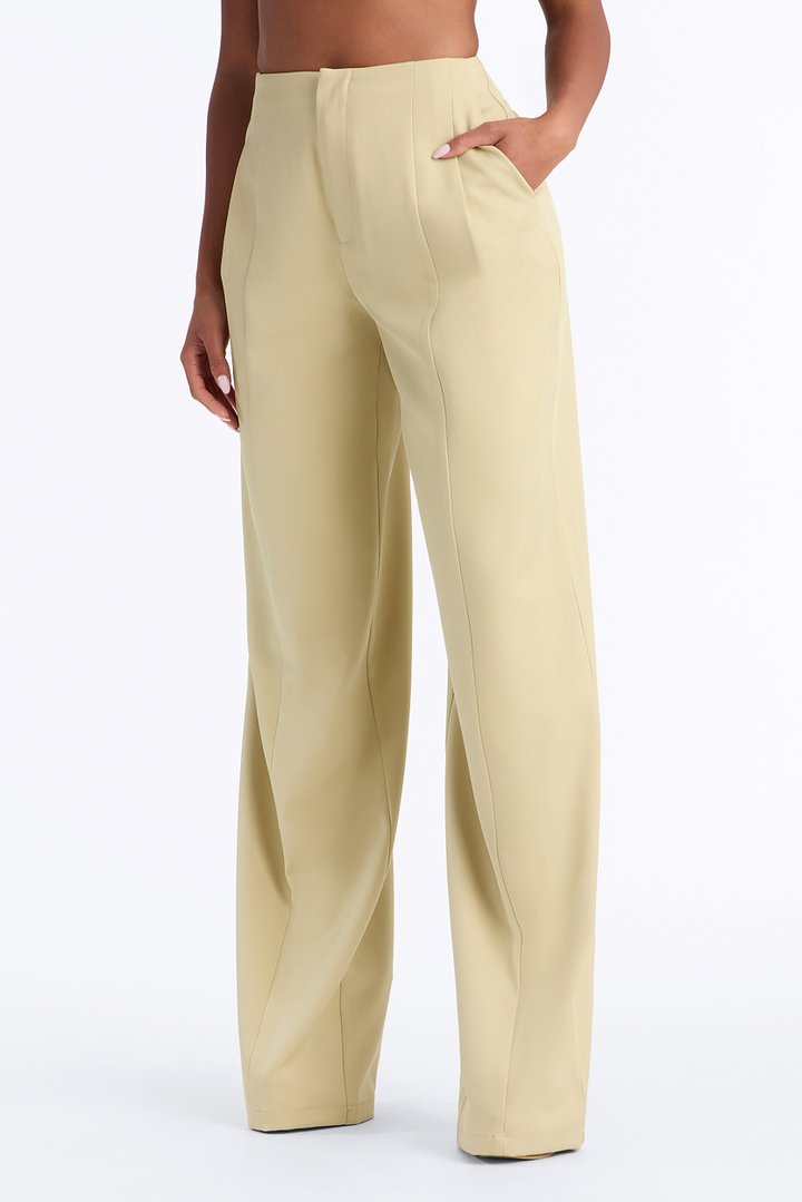 Basette High Rise Straight Leg Trouser - Sage
