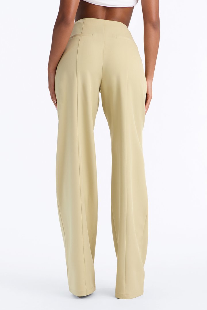 Basette High Rise Straight Leg Trouser - Sage
