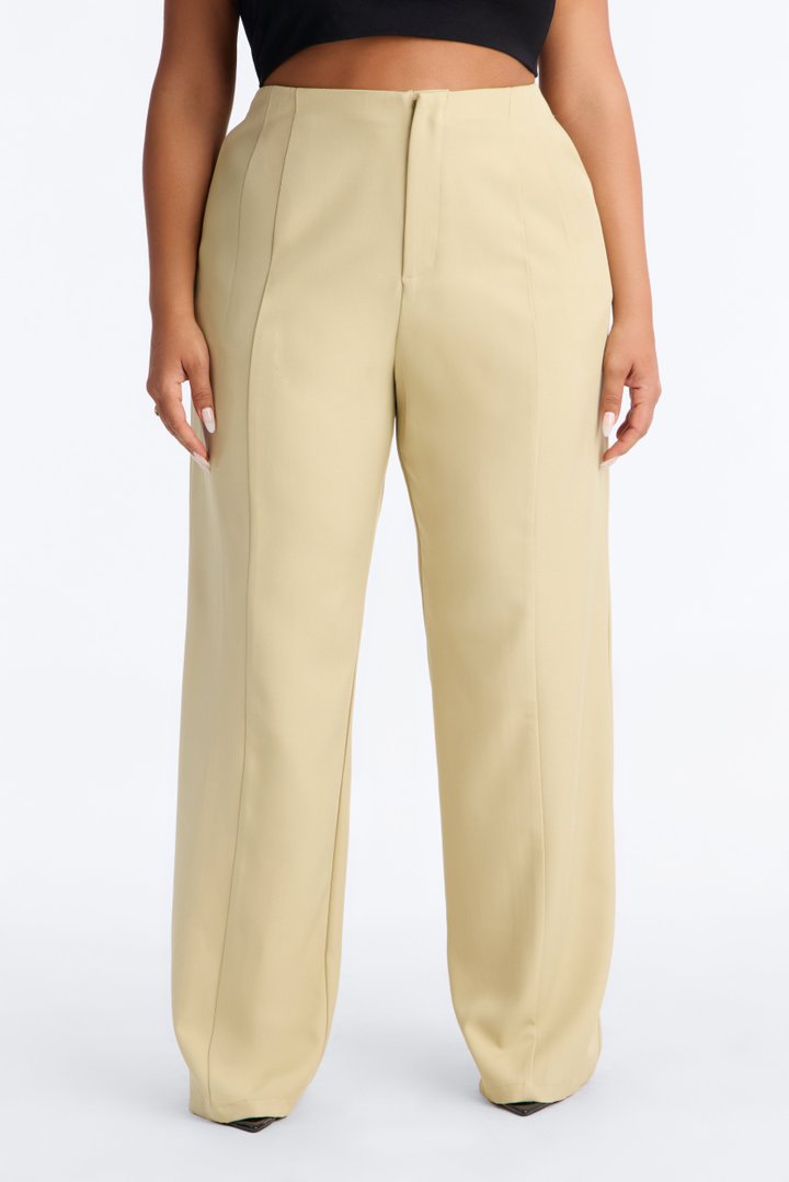 Basette High Rise Straight Leg Trouser - Sage
