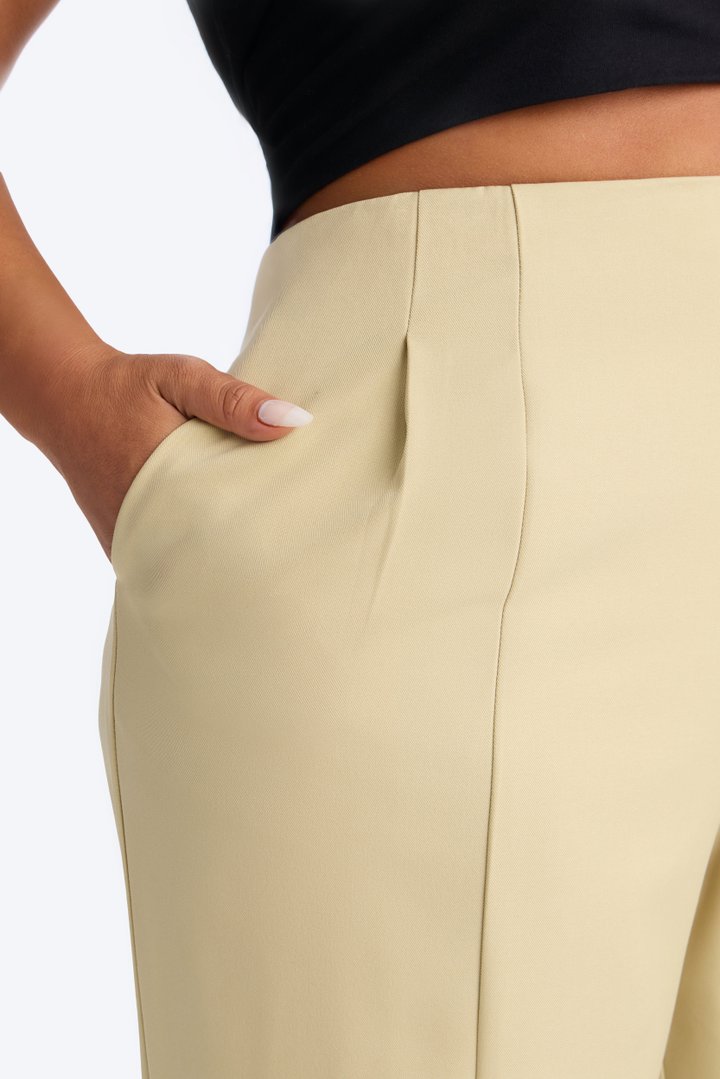Basette High Rise Straight Leg Trouser - Sage