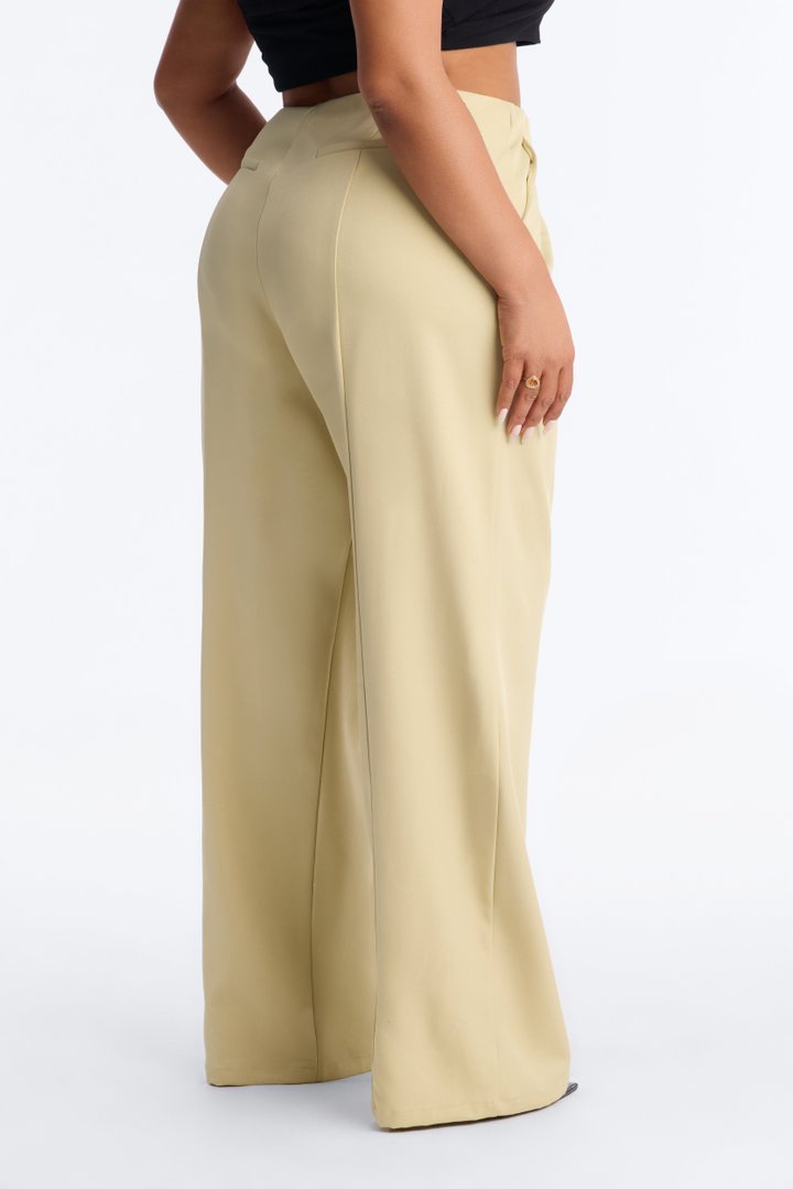 Basette High Rise Straight Leg Trouser - Sage