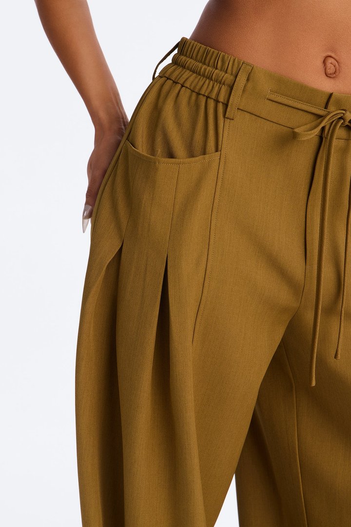Always Easy Tie Waist Wide Leg Trouser - Olive