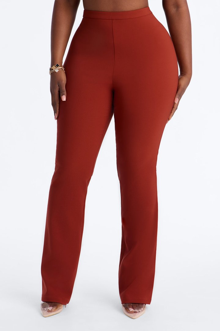 Primavera Skinny Stretch Fitted Spit Hem Pant - Rust