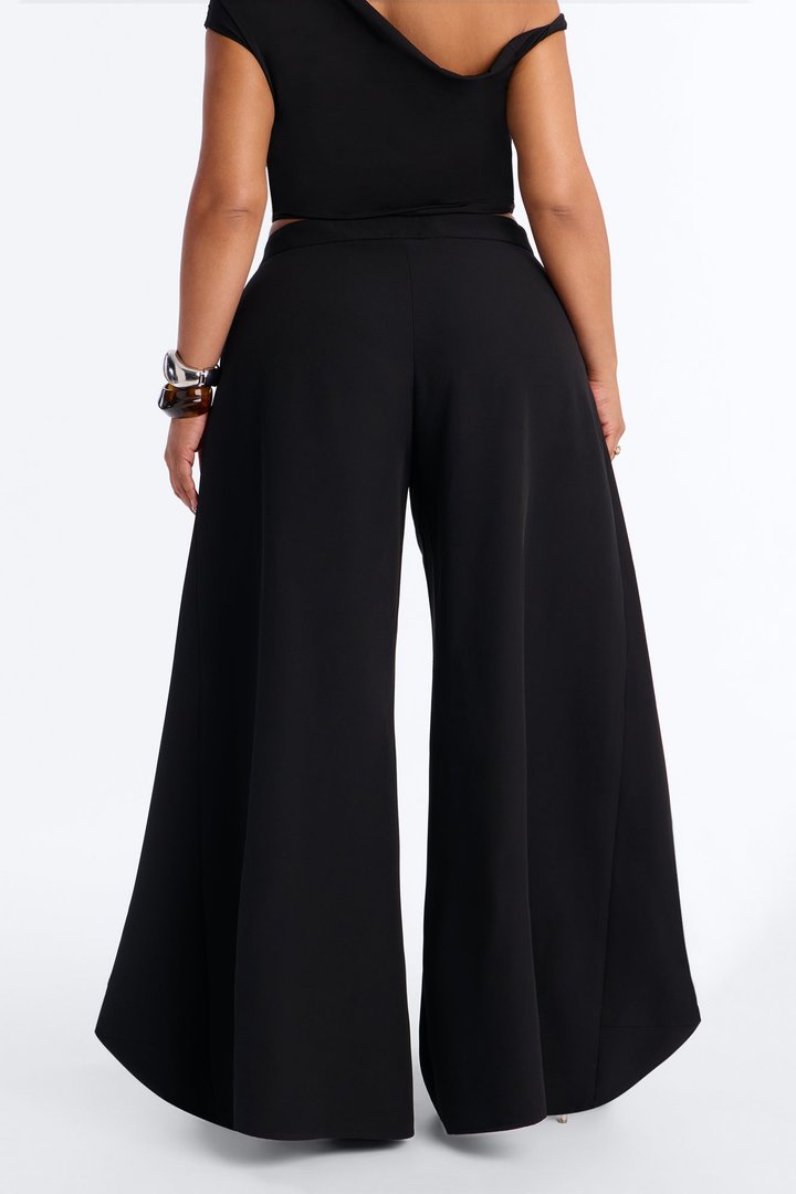 Stand Out Super Wide Pleated Trouser - Black